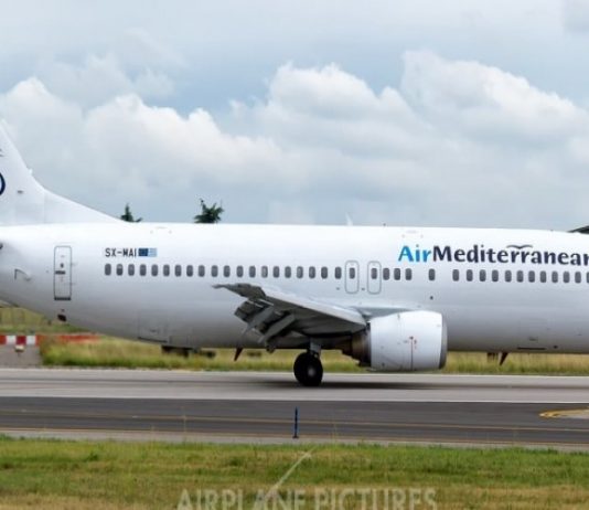 AIR MEDITERRANEAN STACIONON DY AEROPLANЁ AIRBUS 321, NЁ ANP ‘ADEM JASHARI’