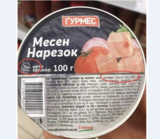 Me vulë “Hallall” dhe përmbajtje të mishit të Derrit- reagon Bashkësia Islame