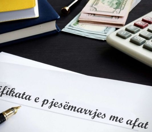 Çertifikata e pjesëmarrjes me afat