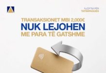 Njoftim për Tatimpagues – ATK paralajmëron: Transaksionet mbi 2,000€ me individë nuk lejohen të paguhen me para të gatshme